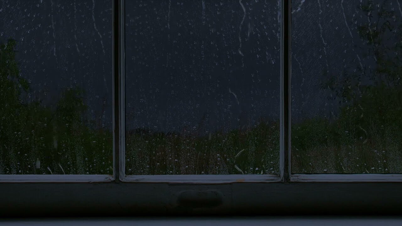 Dark Screen Rain - Late Night Storm - 1 Hour Rain Sounds