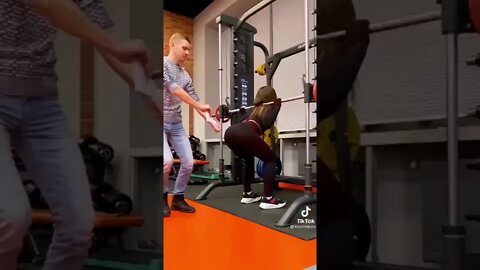 Woman's gym wardrobe malfunction.