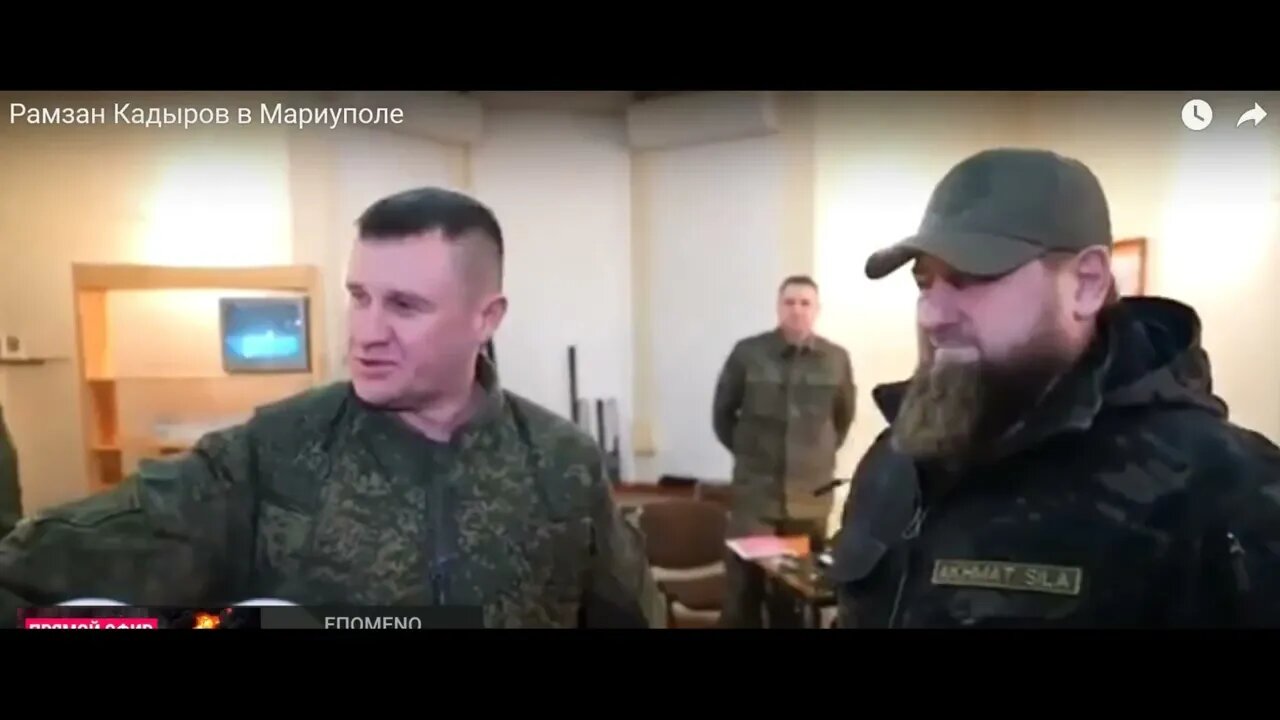Ramzan Kadyrov in Mariupol in a meeting with Mordvichev and other commanders