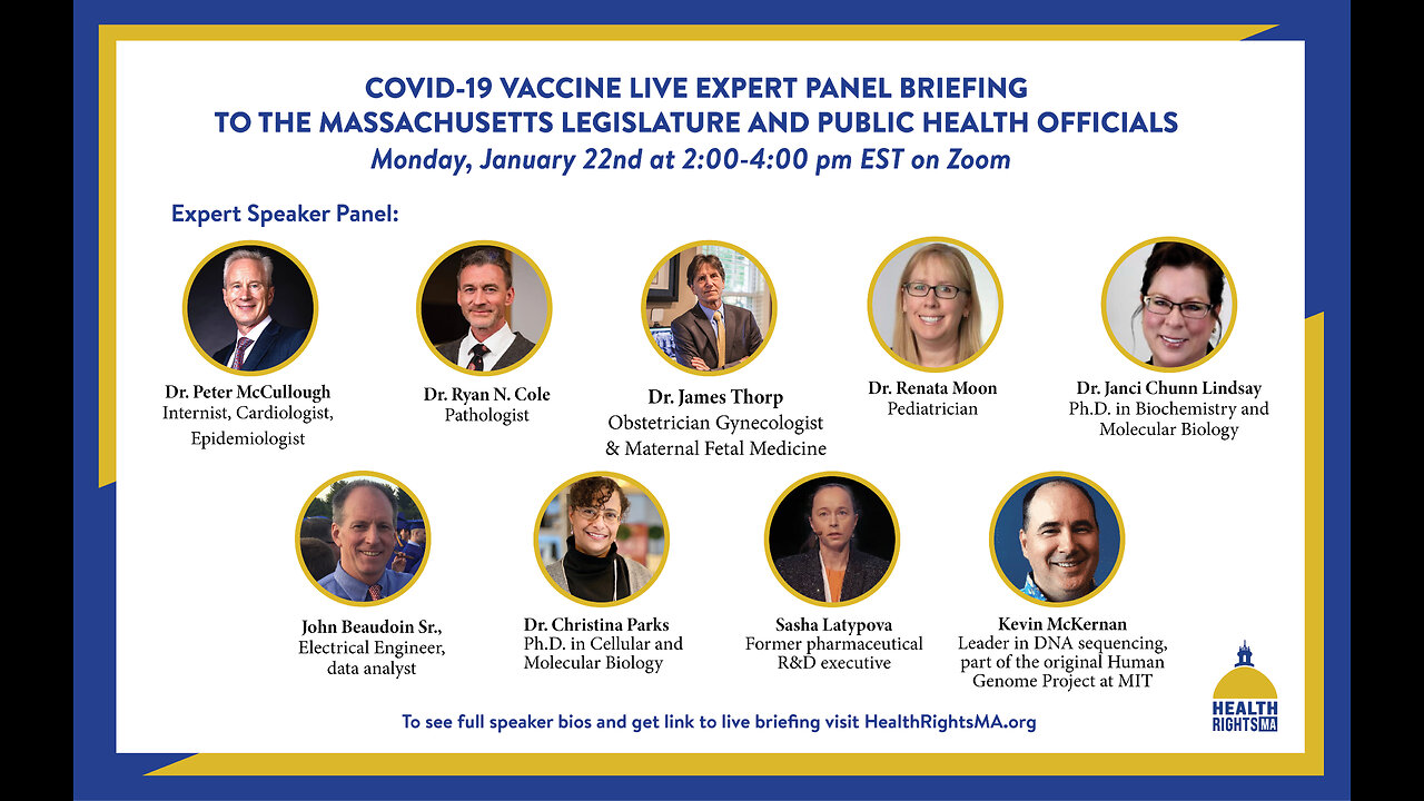 Covid-19 Vaccine Expert Panel Briefing to the Massachusetts Legislature and Public Health Officials