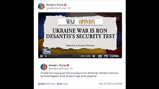 Donald J. Trump WSJ Ukraine War Is Ron DeSantis Security Test