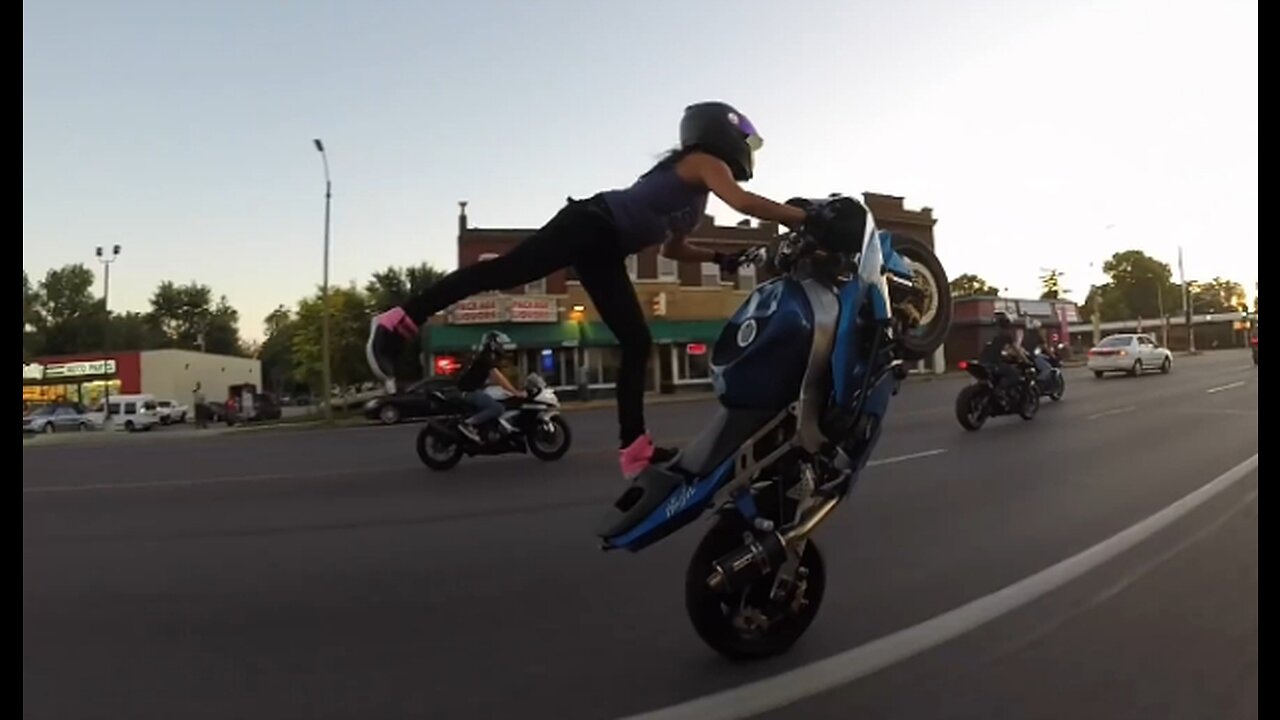 Crazy Girl Bike Stunts