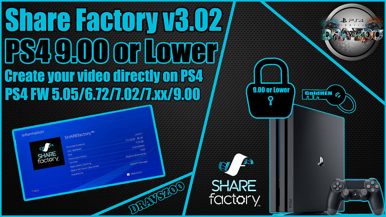 Share Factory v3.02 for PS4 9.00 or Lower | Create your video directly on PS4