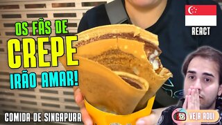 Os FÃS de CREPE IRÃO AMAR! VOCÊ COMERIA? Reagindo a COMIDAS DE RUA de SINGAPURA | Veja Aqui Reacts