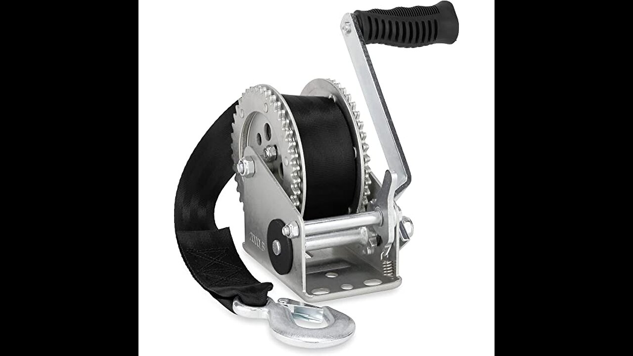 Camco Trailer Boat Winch with a 20-Foot Strap, 2000 lbs (50000)