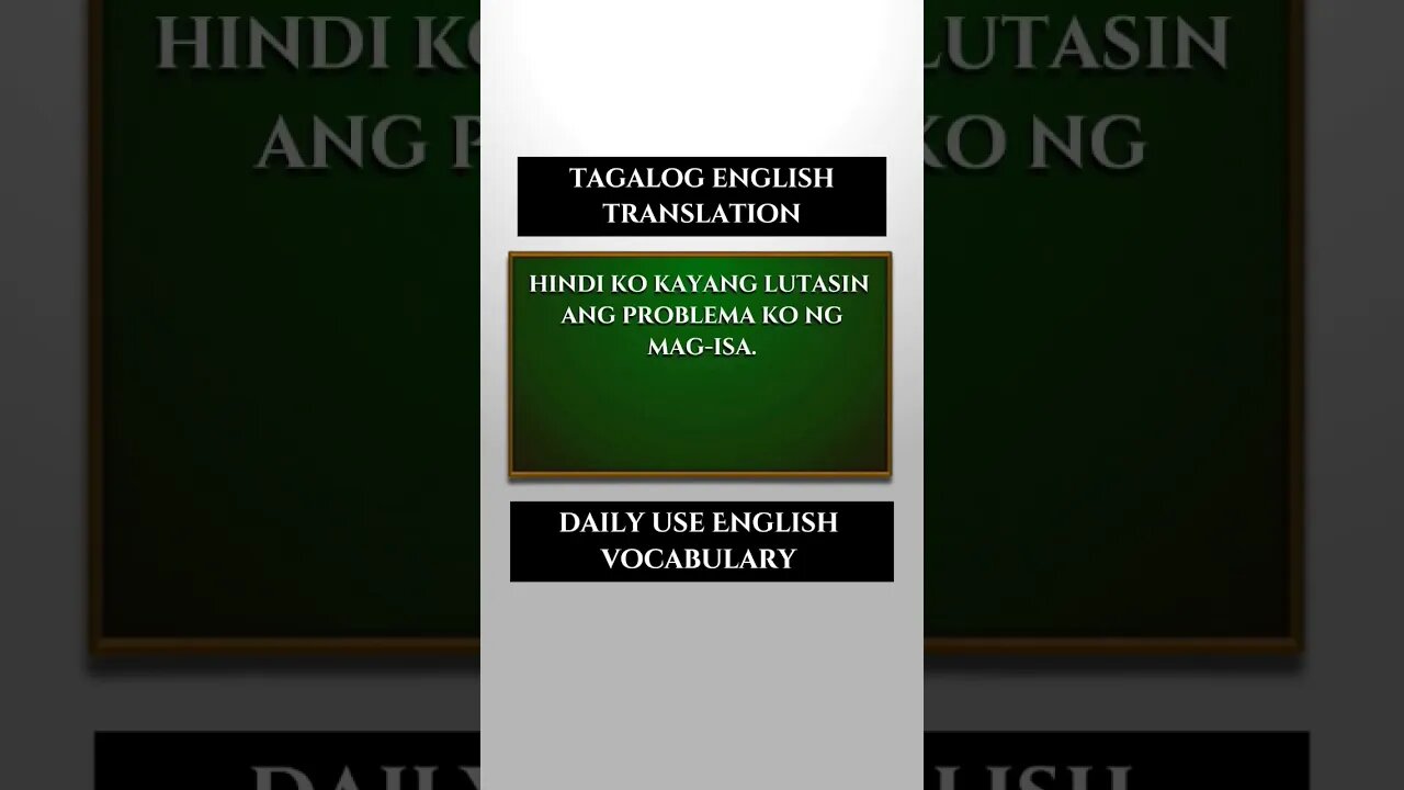 Lesson #30 Tagalog English Translation Daily use English vocabulary #englishtranslation #educational