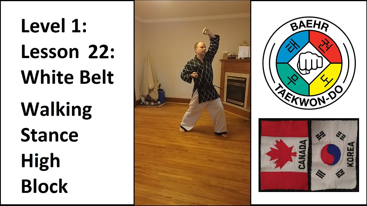 Baehr Taekwondo: 01-22: White Belt: Walking Stance - High Block