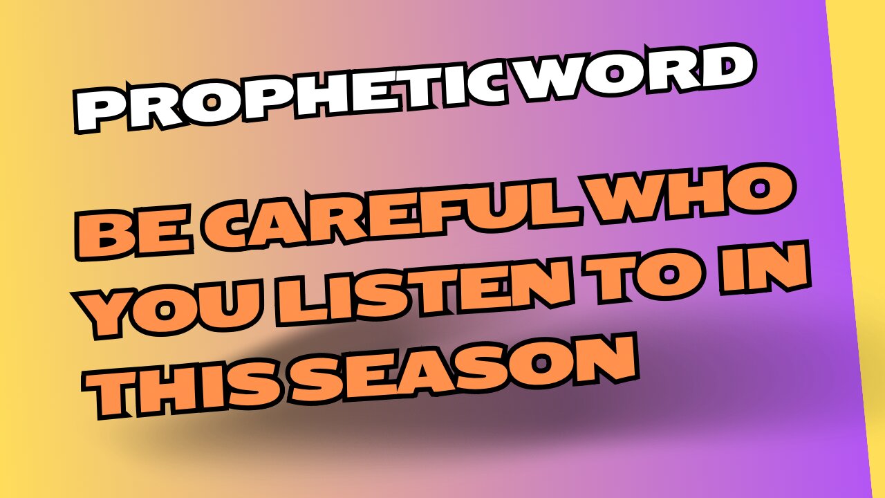 Prophetic Flow - Be Careful who