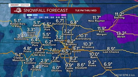 A strong winter storm will bring heavy snow across the mountains and metro area