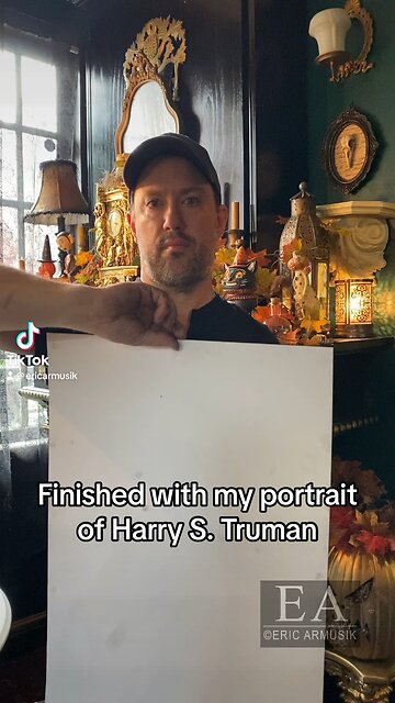 FINISHED! My drawing of President Harry S. Truman, charcoal on paper 18 x 24” 2023