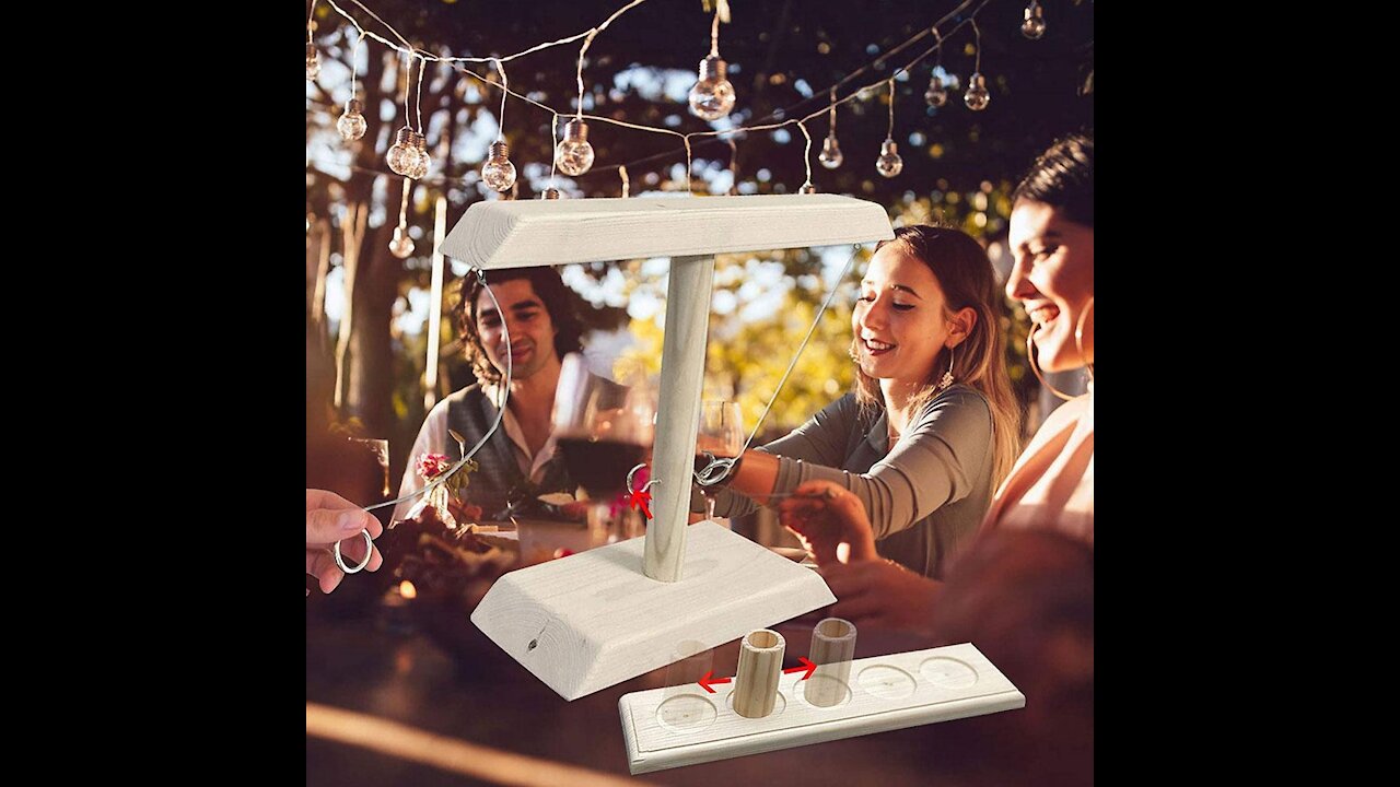 Handmade Wooden Ring Toss Hooks Fast-Paced Interactive