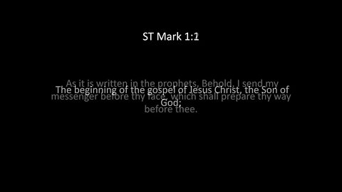 ST Mark Chapter 1