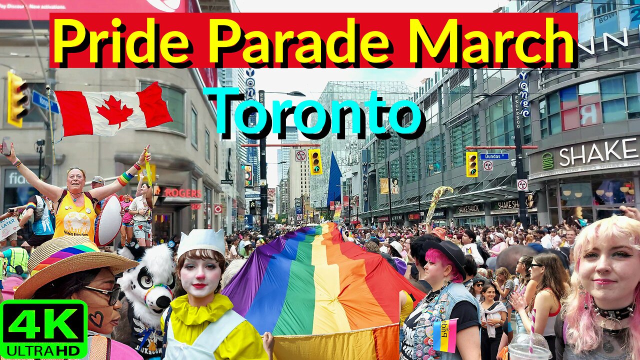 【4K】Massive Pride Parade March 🌈 Toronto Canada 🇨🇦