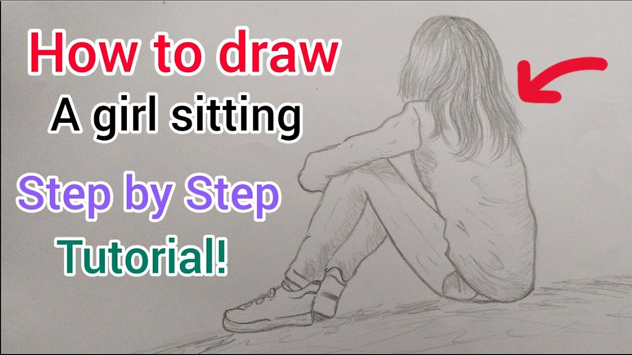 How to draw a lonely girl sitting || Pencil Sketch || The World of Art