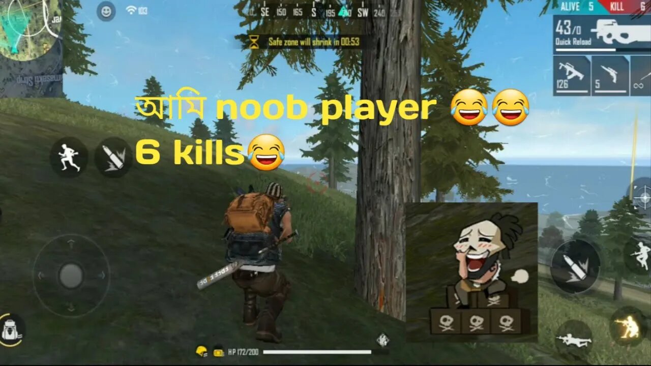 #GareenaFreeFire#FreeFireBattlegrounds#FreeFire Free fire first match game play _ আমি noob player