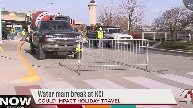 Water main break at KCI could impact travel