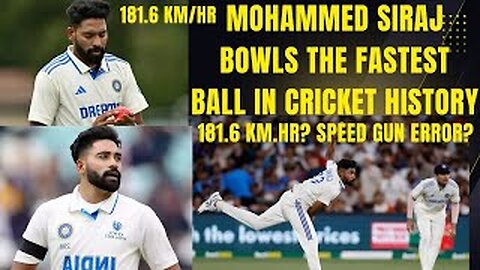 Mohammed siraj blow the fastest ball in cricket history 181.6km hr#cricket#siraj#history#