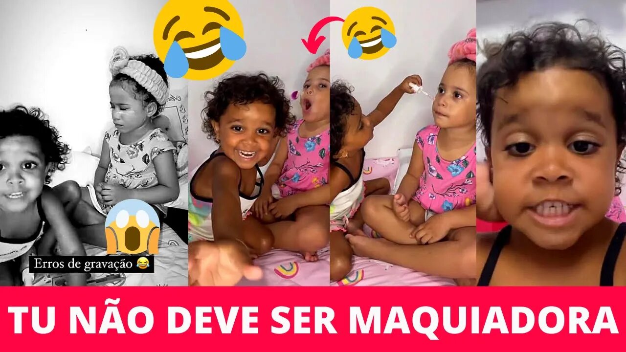 🌻🌻🌻ANDRIELLY Faz sessão completa de MAQUIAGEM na sua prima VITÓRIA mesmo RECLAMANDO🌻🌻🌻