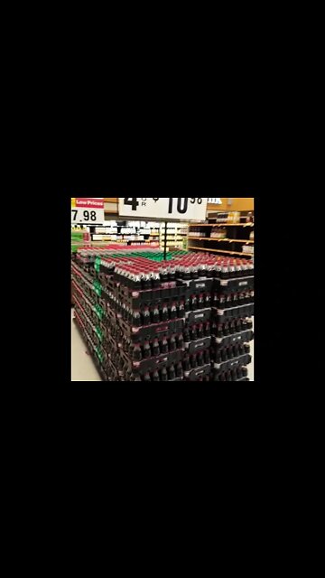 Empty shelves/ Lots of Coca Cola