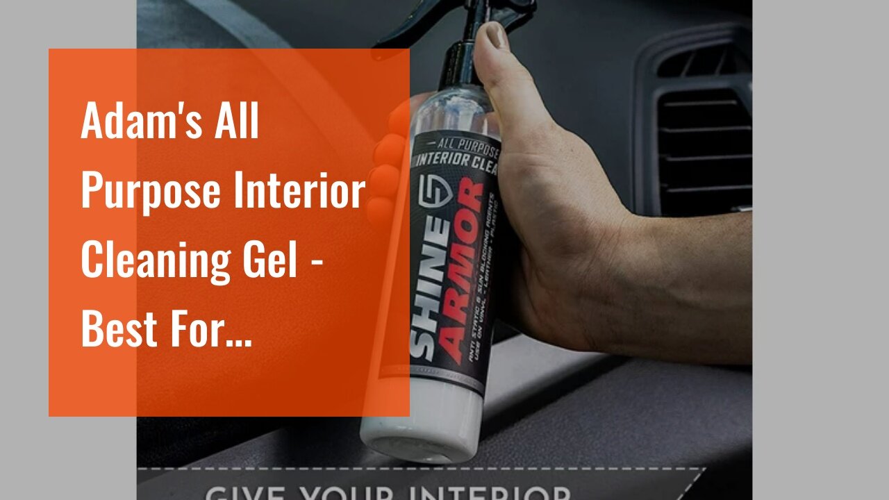 Adam's All Purpose Interior Cleaning Gel - Best For Detailing Leather Seats Vinyl Carpet Uphols...