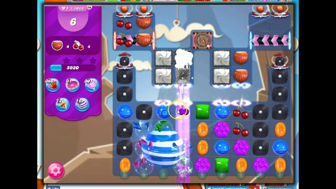 Candy Crush Level 3068 Talkthrough, 19 Moves 0 Boosters