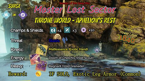 Destiny 2 Master Lost Sector: Dreaming City - Aphelion's Rest on my Strand Titan 7-23-23