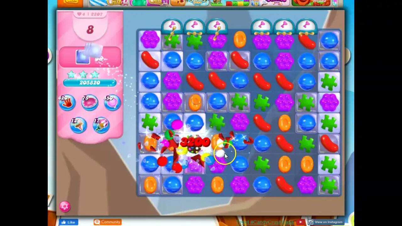 Candy Crush Level 2207 Talkthrough, 23 Moves 0 Boosters