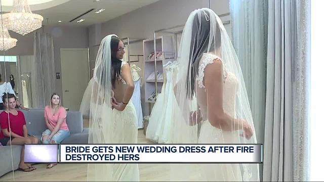 Bride gets new wedding dress after fire destroys her's