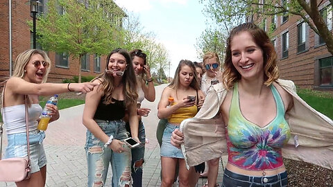 Models Walking In Public In ONLY Body Paint - Public Reaction 