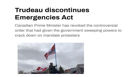 Trudeau Discontinues Emergencies Act