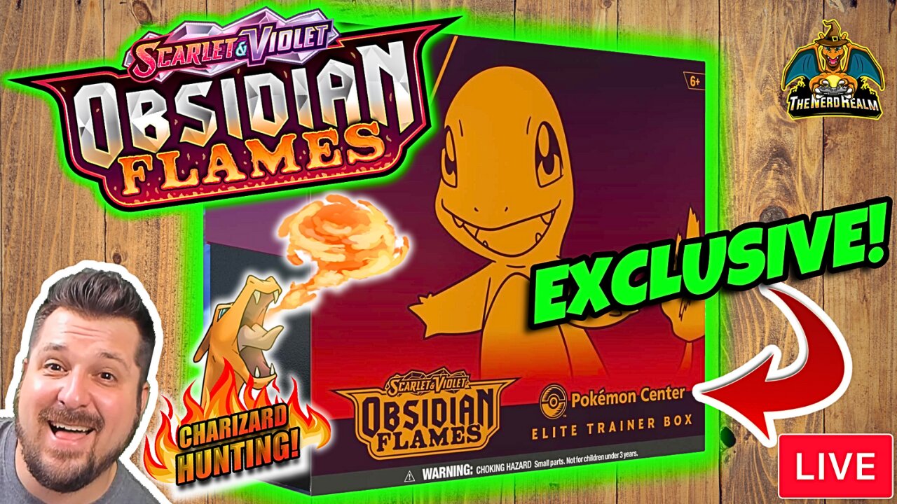 Obsidian Flames Exclusive Pokemon Center ETB! | Pokemon Cards Opening LIVE! Charizard Hunting!