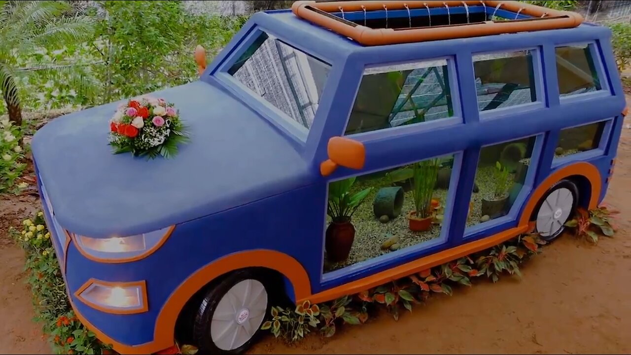 Super crazy ideas! Make masterpiece aquarium car from cement