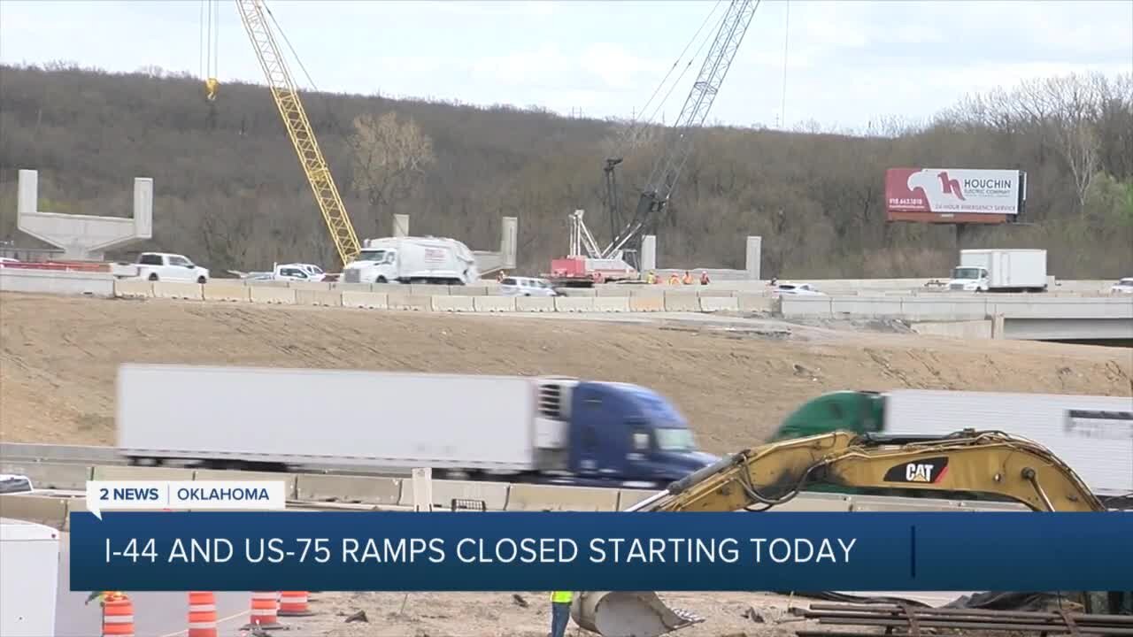 I-44 and US-75 ramps closed starting Friday