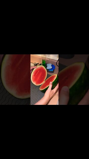 Cutting Open a Fresh Watermelon 🍉