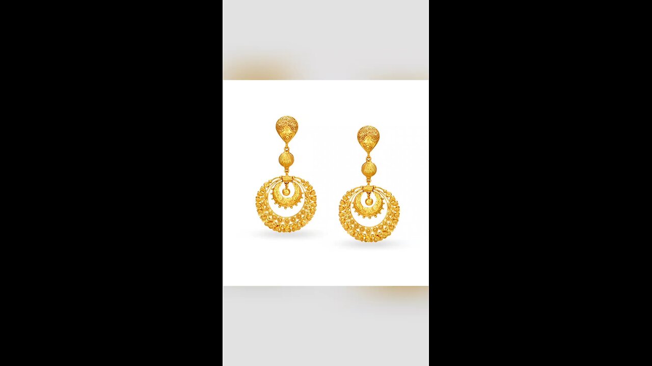 gold chandbali earrings design