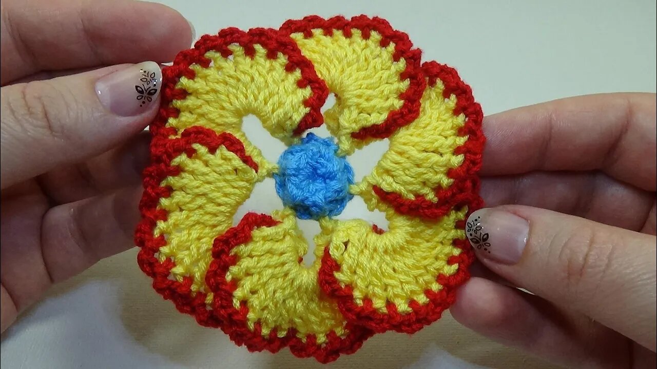 crochet 3d spiral flower simple tutorial by marifu6a