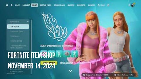 Fortnite Item Shop|November 14, 2024(*New* Ice Spice Bundle & Jam Tracks)