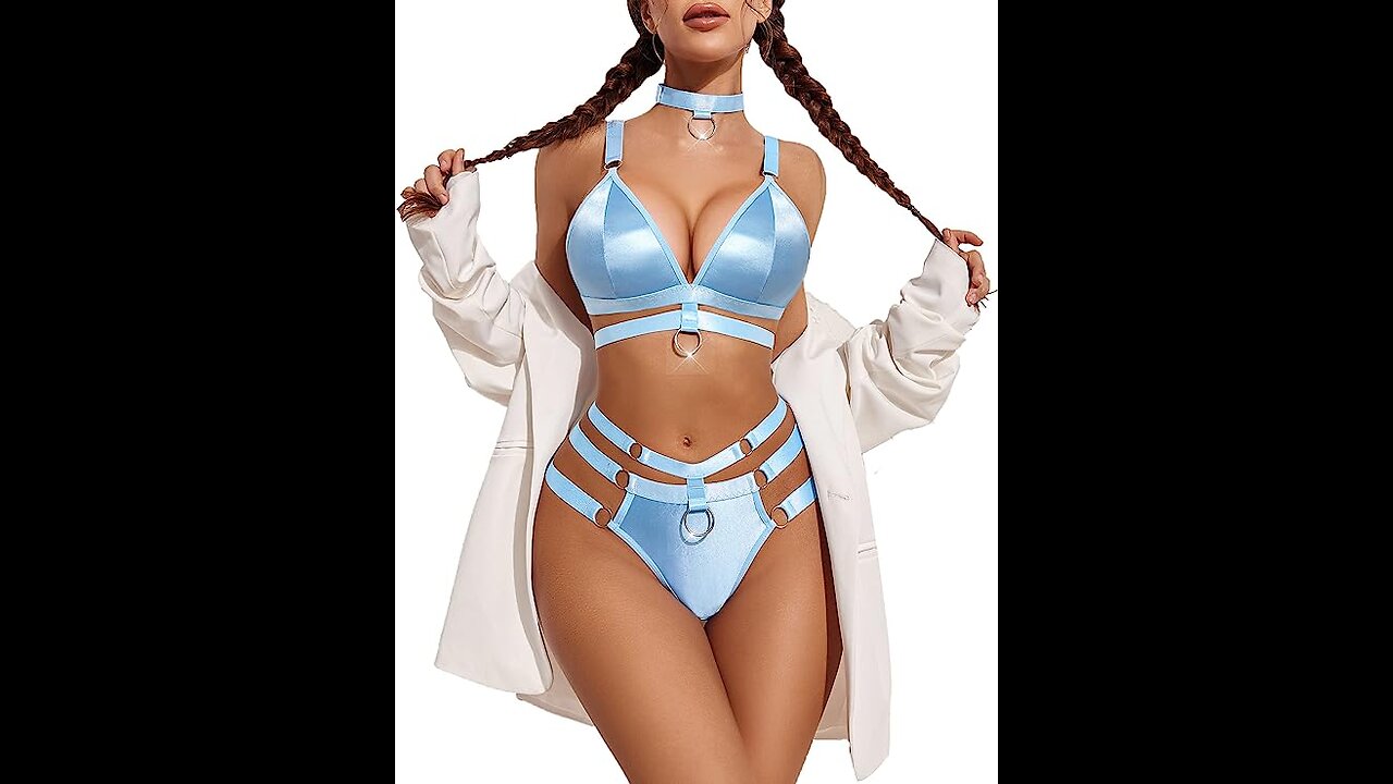 Lingerie Set for Women O-Ring Linked Cut Out Choker go to amazon website link in description