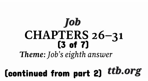 Job Chapters 26-31 (Bible Study) (3 of 7)