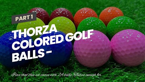 Thorza Colored Golf Balls - Multicolored Set of 24 for Kids Mini Golf, Putting Practice and Chi...