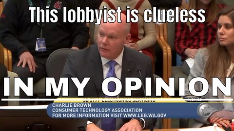 Charlie Brown gives lobbyist-style answer to Senator Marko Liias