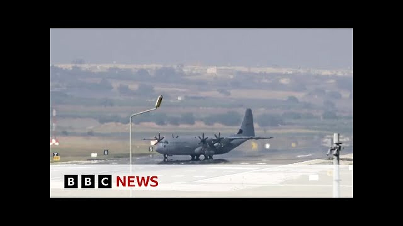 Sudan evacuation plane fired on as it lands at airbase - BBC News