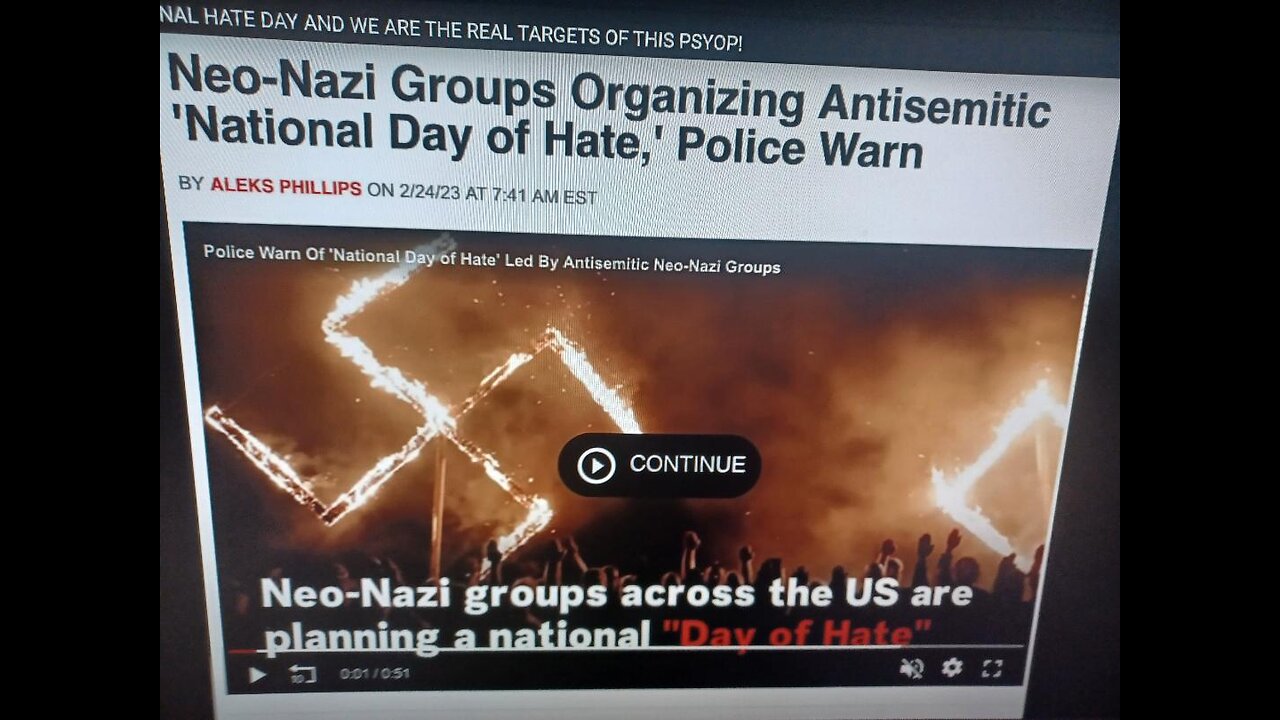 WARNING! IT'S NATIONAL HATE DAY AND WE ARE THE REAL TARGETS OF THIS PSYOP!