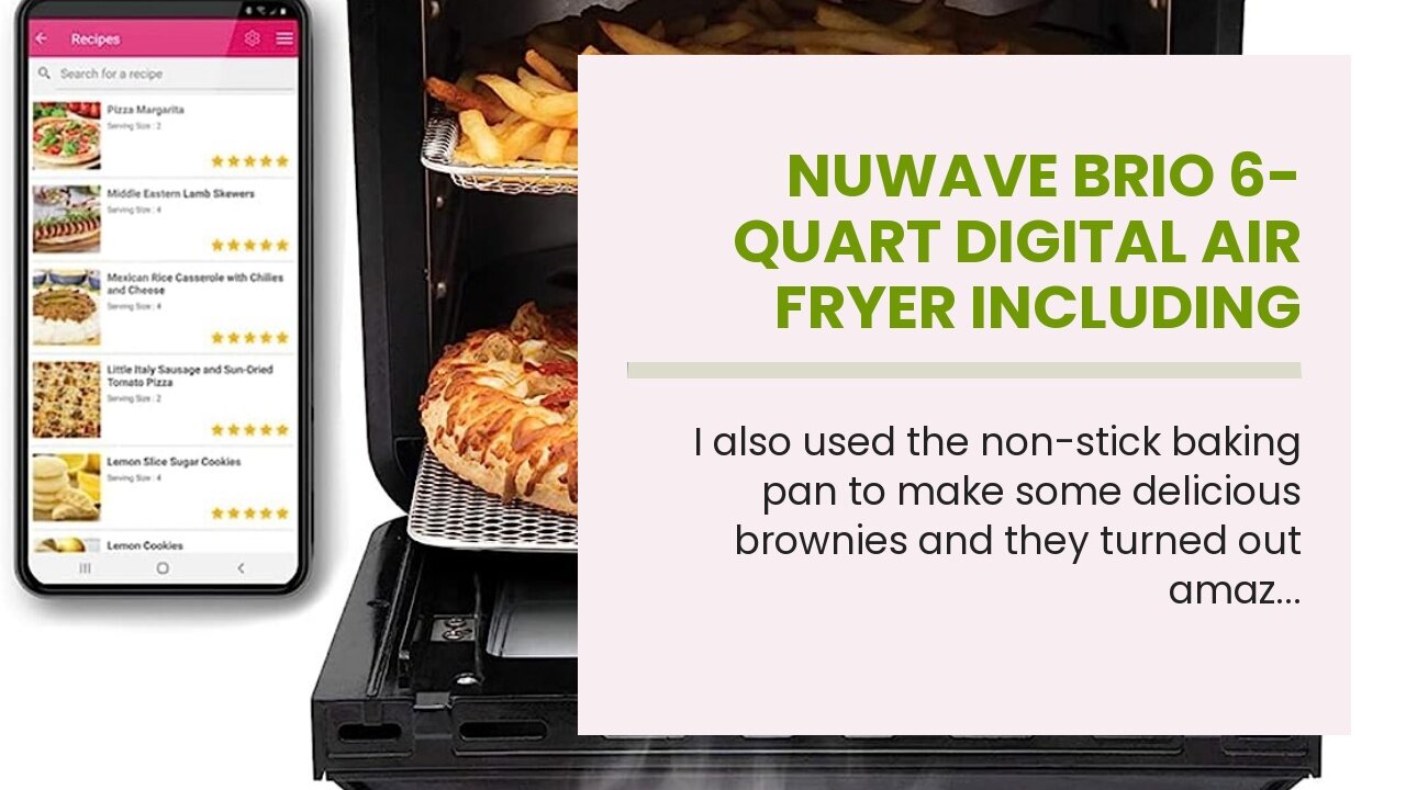 Nuwave Brio 6-Quart Digital Air Fryer Including Non-Stick Baking Pan and Stainless-Steel Cookin...