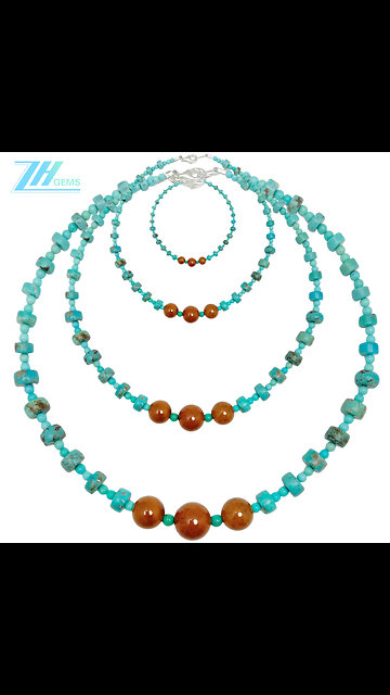 Natural turquoise with Pietersite gemstone pendant necklace full strand 16inch Unique Gifts 01