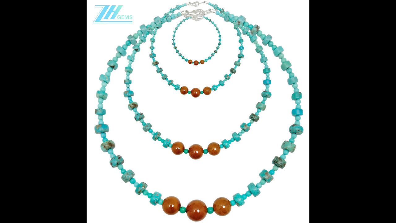 Natural turquoise with Pietersite gemstone pendant necklace full strand 16inch Unique Gifts 01