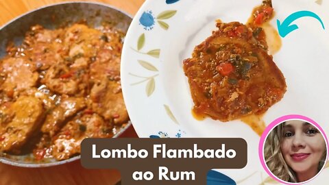 Lombo flambado ao rum. Suculento e com um leve sabor de defumado.