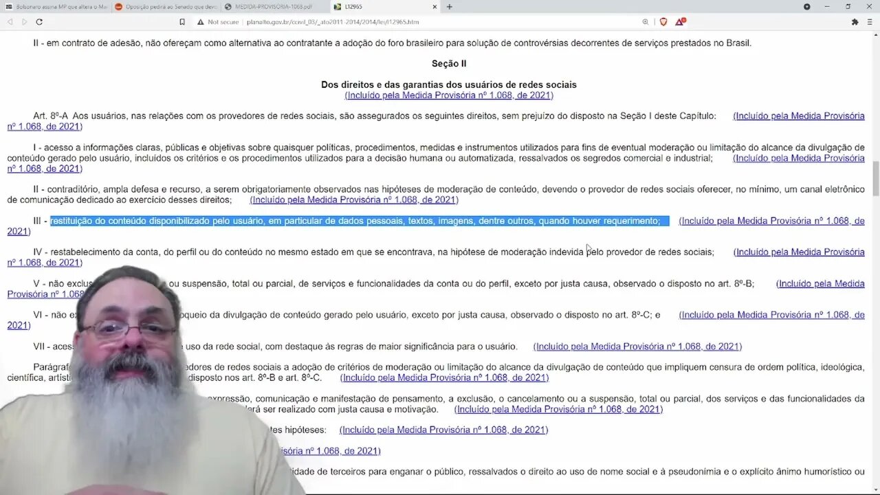 Bolsonaro assina MP para diminuir censura nas redes — PETER TURGUNIEV