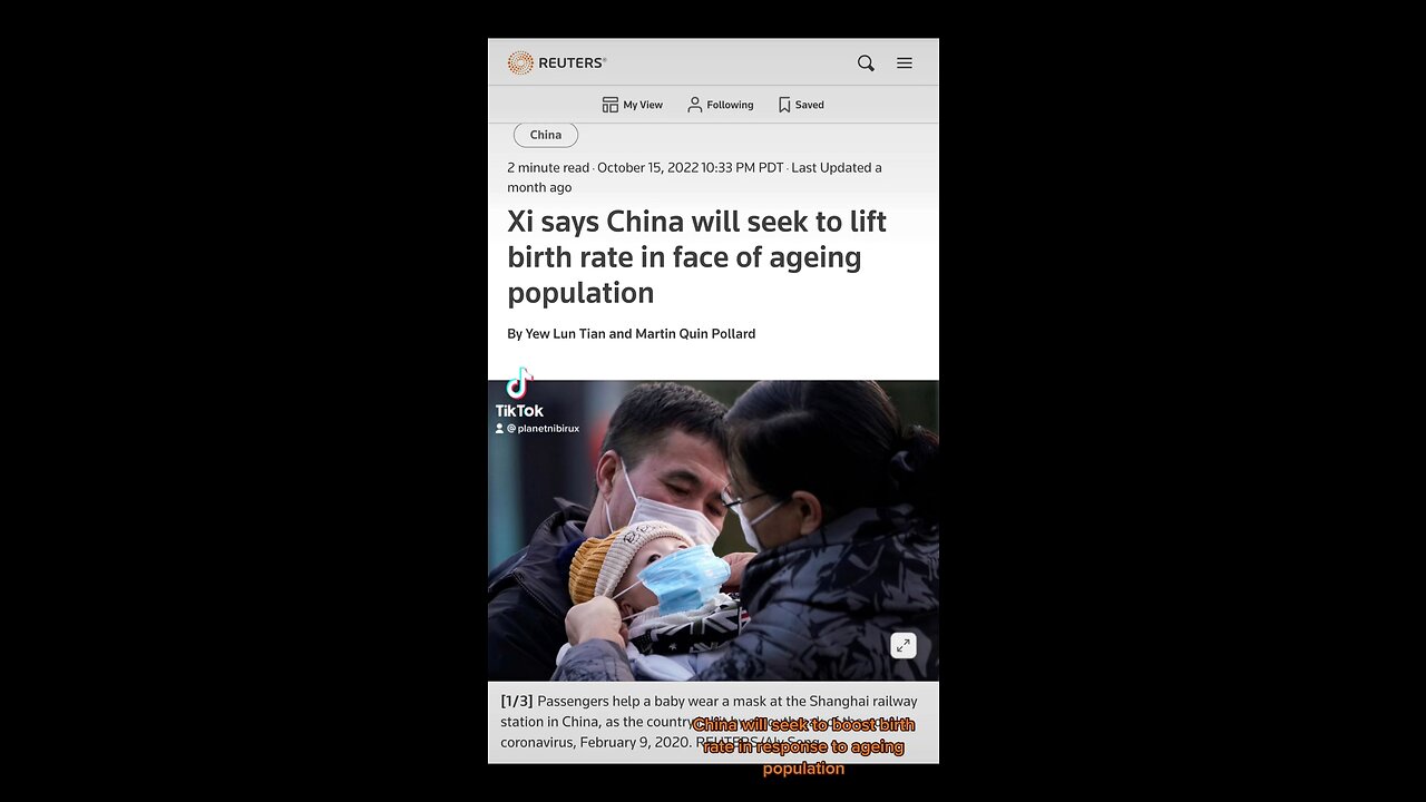 The Chinese government is planning to enact policies to boost the birth rate. THREE CHILD POLICY