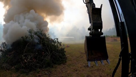 Loading, cutting, burning brush